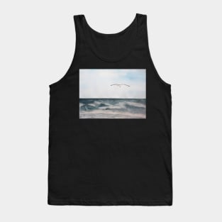 Seagull flying over the Ocean Painting Tank Top